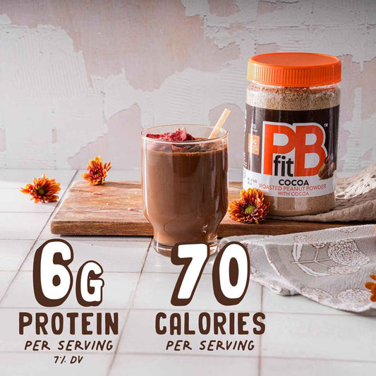 PBfit Peanut Butter Powder – Guilt-Free Shake Mix for Fitness Routines and Calorie-Conscious Kitchens, 60 Calories Per Serving