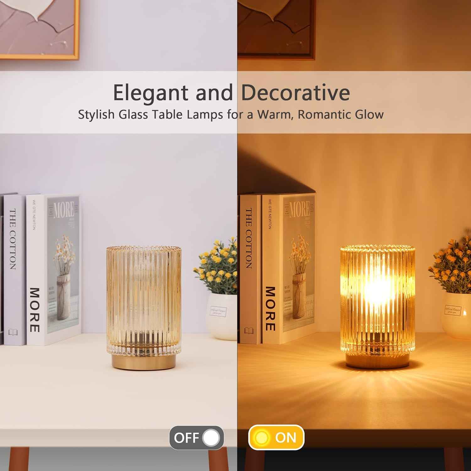 Portable Cordless Glass Lantern Lamp for Camping, Patios, and Outdoor Dining Ambiance