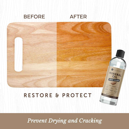 Kate Naturals Mineral Oil for Wood & Stone Surfaces – Butcher Block Countertop Sealer for a Polished Kitchen Aesthetic