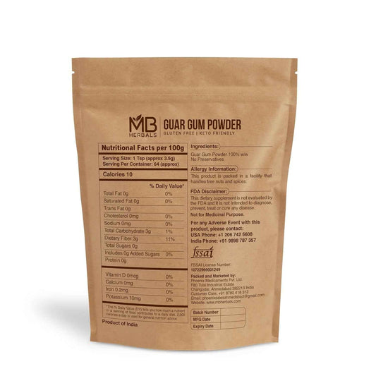 MB Herbals Guar Gum Powder 8 oz – One-Ingredient Thickener for Clutter-Free Pantries