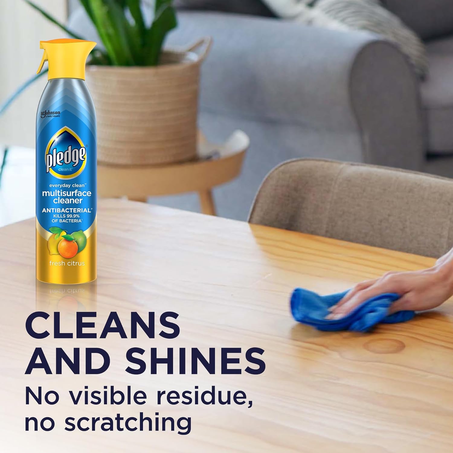 Pledge Antibacterial Multisurface Cleaner – Kid- and Pet-Safe Daily Sanitizing Spray for Kitchen Counters and Bathroom Sinks