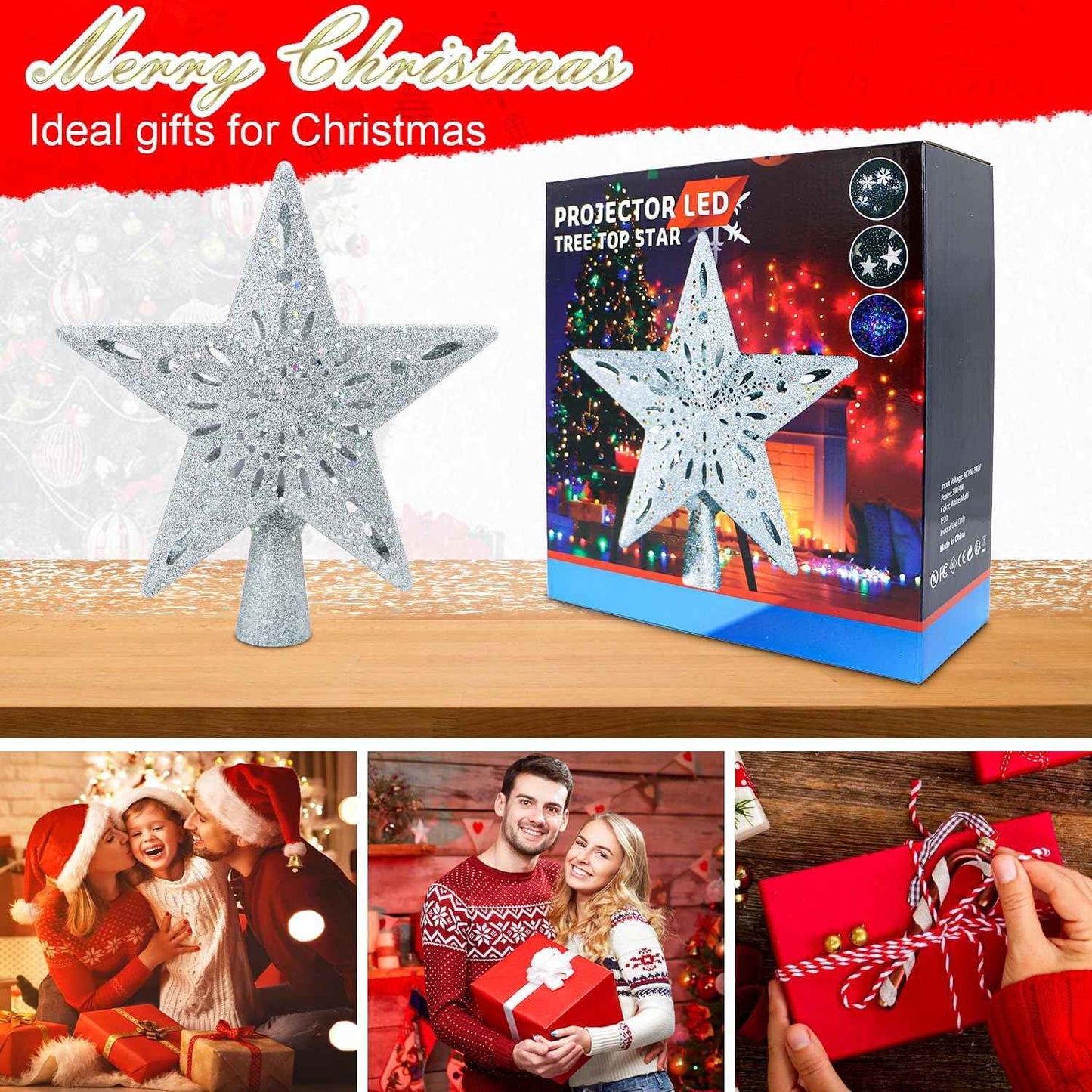 [Brand Name] Star Tree Topper with Built-In Projector – Cozy Bedroom Holiday Decor with 6 Ambient Light Modes