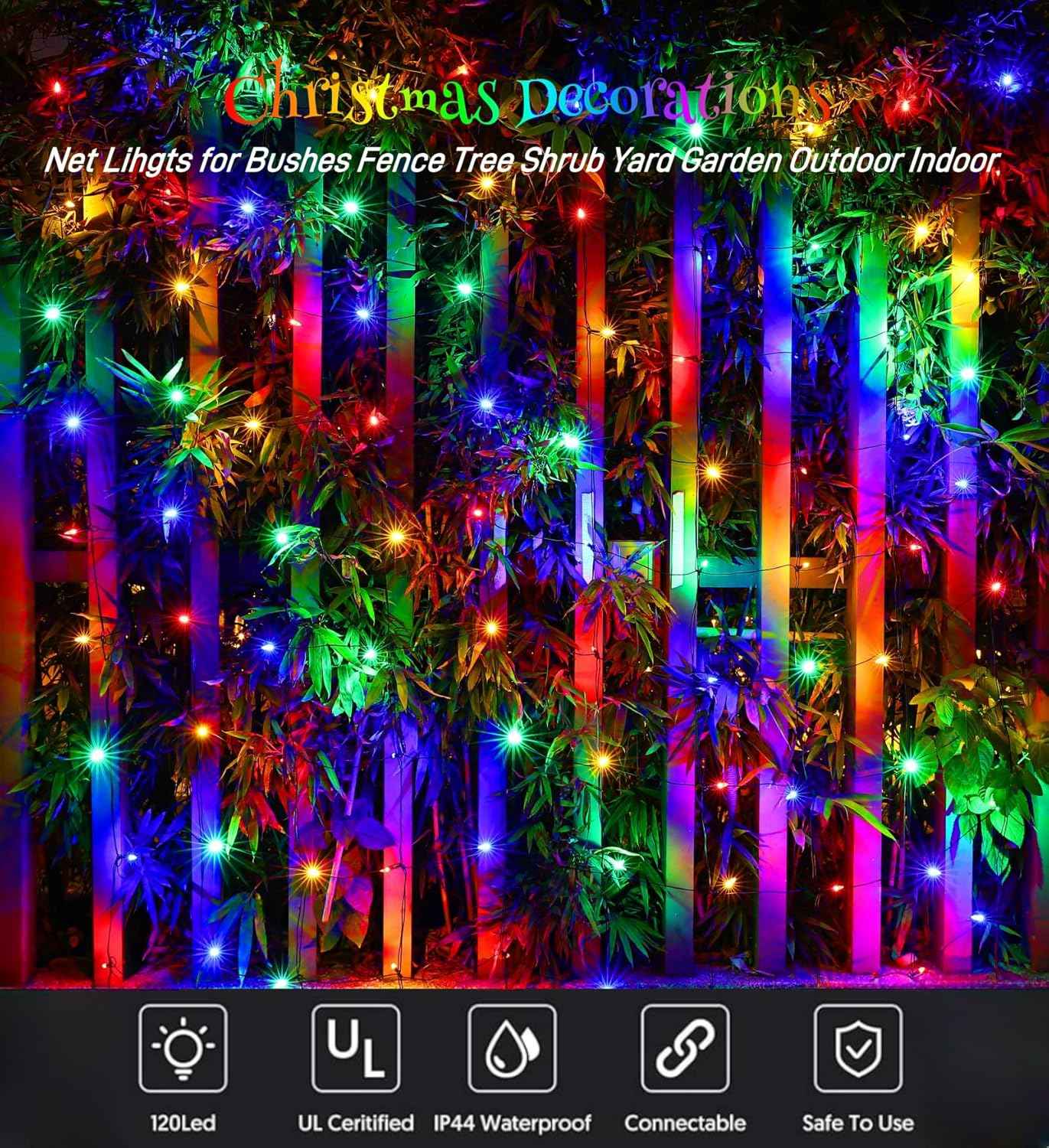 Brightever LED Christmas Net Lights – Cozy Living Room and Bedroom Holiday Decor Accent