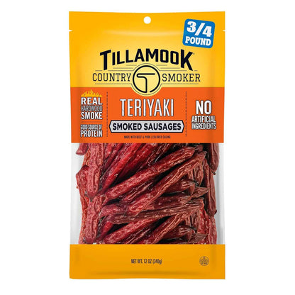 Tillamook Country Smoker Teriyaki Sausage Sticks – High-Protein Snack for Workout Recovery and Macro Tracking