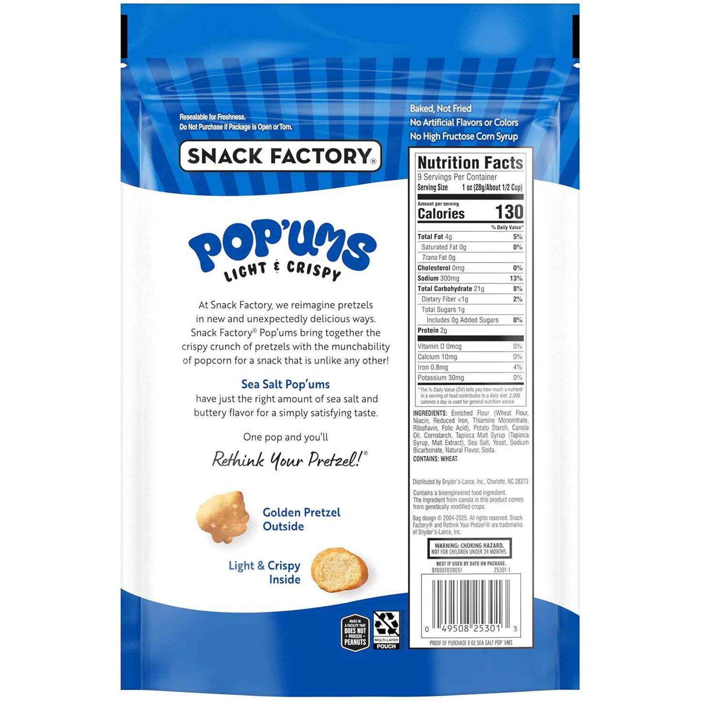 Snack Factory Pop'ums Pretzel Snacks – Lunchbox-Ready Crunchy Bite for School and After-School