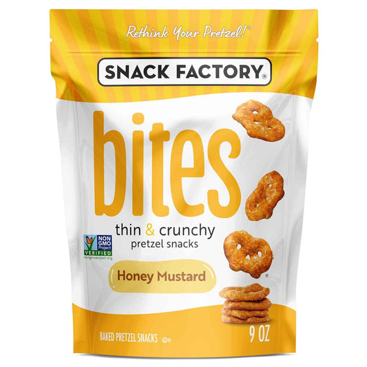 Snack Factory Honey Mustard Bites, 9 Oz Bag – Lunchbox-Sized Sweet-Savory Snack for School Days