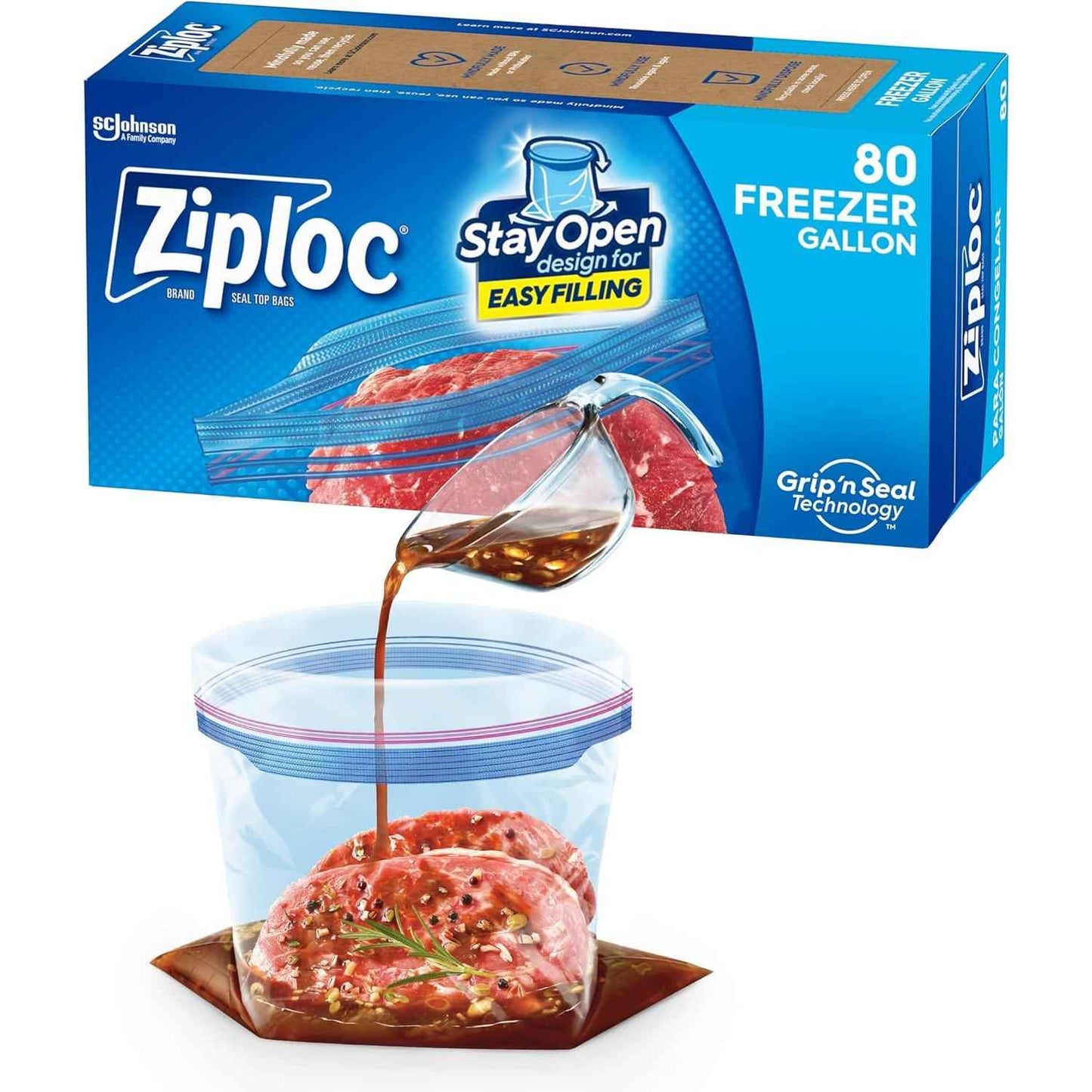 Ziploc Gallon Freezer Bags with Stay Open Design – Bulk Freezer Storage for Home Cooks