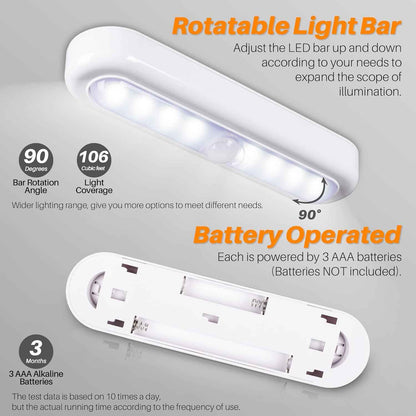 STAR-SPANGLED 3 Pack 7” Motion Sensor Light Indoor Battery Operated – Warm White LED Accent Light for Bedroom, Living Room, and Hallway