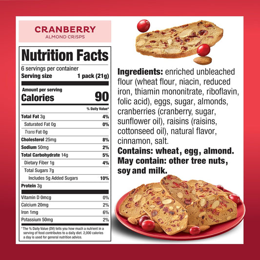 90 calories per individually wrapped 3-cookie pack
