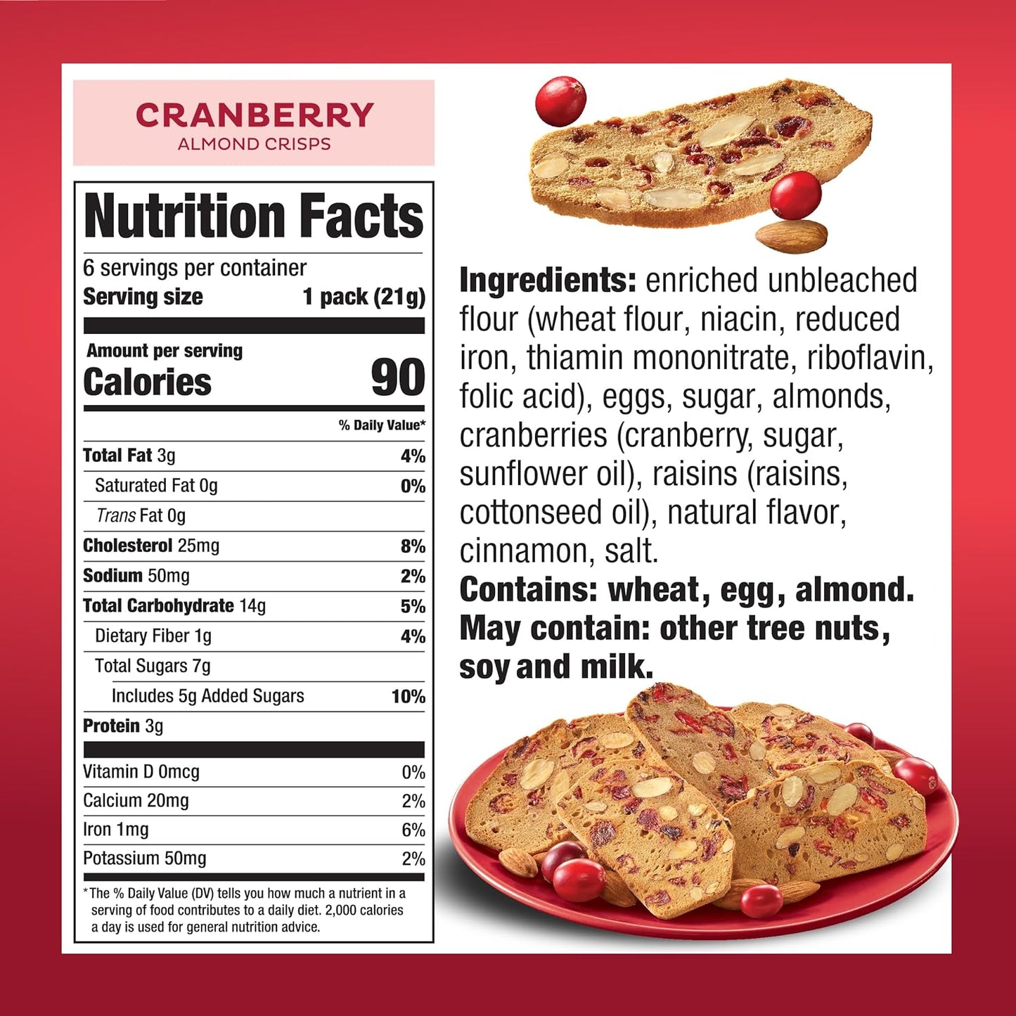 90 calories per individually wrapped 3-cookie pack