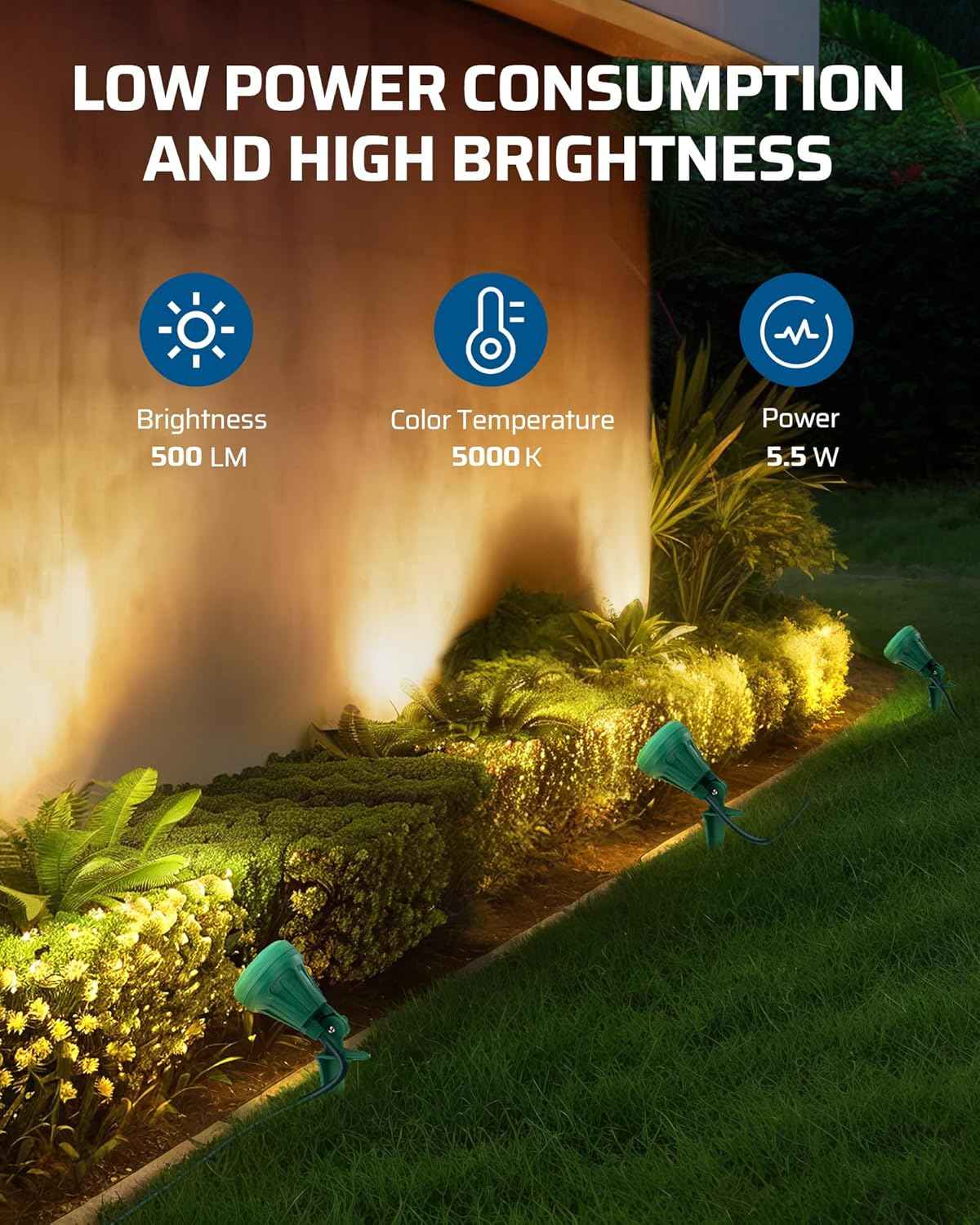 DEWENWILS 500LM LED Landscape Spot Light – Practical Birthday Gift for Mom, Dad, and DIY Home Improvement Enthusiasts