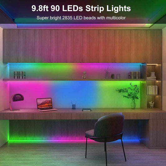 Cordless Battery LED Strip Lights Waterproof 9.8ft for Patio Camping Boat Bike with Remote Timer