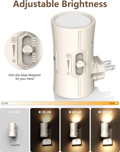 90° rotatable plug compatible with vertical and horizontal outlets