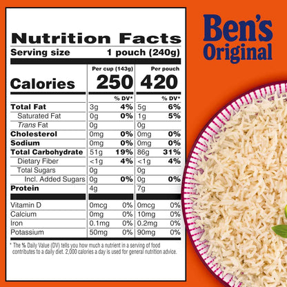 BEN'S ORIGINAL Ready Rice Jasmine Rice — Quick Office Lunch Carb Base for Meal-Prep Professionals