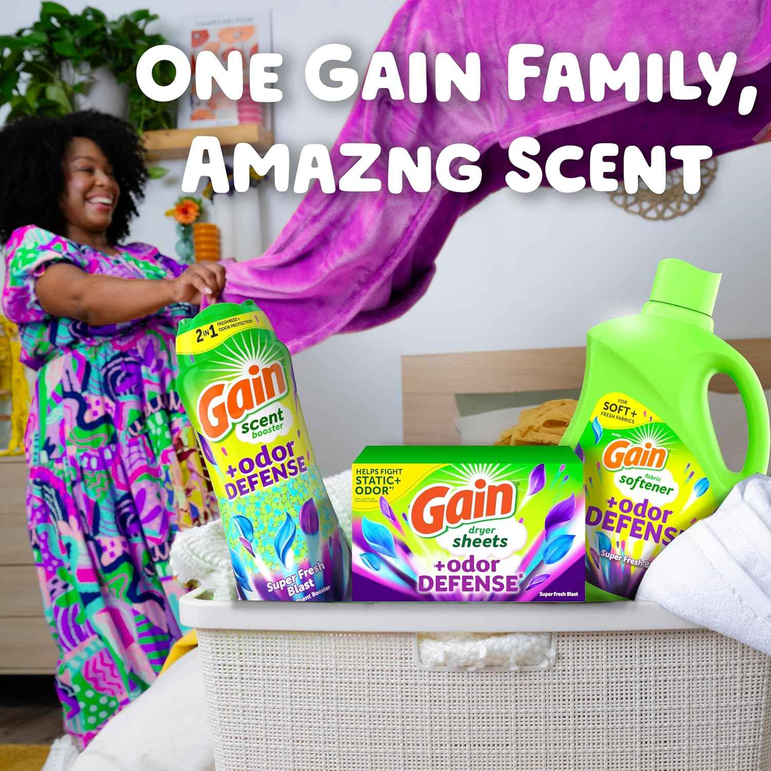 Gain Odor Defense In-wash Scent Booster, Super Fresh Blast scent, 2 in 1 Freshness plus Odor Protection, laundry scent beads