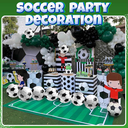 Bedwina Inflatable Soccer Balls (Pack of 12) 16-inch, Beach Balls Bulk for Beach Toys & Soccer Birthday Party Decorations & Party Favors for Kids, Goodie Bags Stuffers
