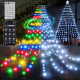 30+ Modes Coated Christmas Tree Lights Indoor with Remote - 7.5Ft x 12 Lines 336 LED Cascading Twinkle Lights Ring for Christmas Tree, Smart App Outdoor Waterproof for 7 7.5 8 Ft Xmas Tree