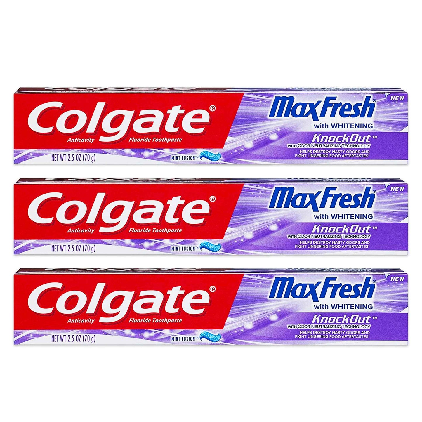 Colgate Max Fresh Knockout Gel Toothpaste, 2.5 Ounce Pack Of 3