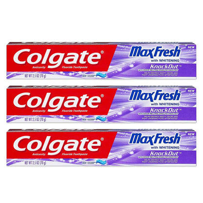 Colgate Max Fresh Knockout Gel Toothpaste, 2.5 Ounce Pack Of 3