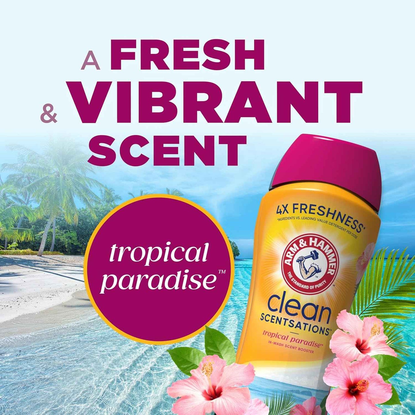 ARM & HAMMER Clean Scentsations In-Wash Scent Booster, Laundry Scent Booster Tropical Paradise scent