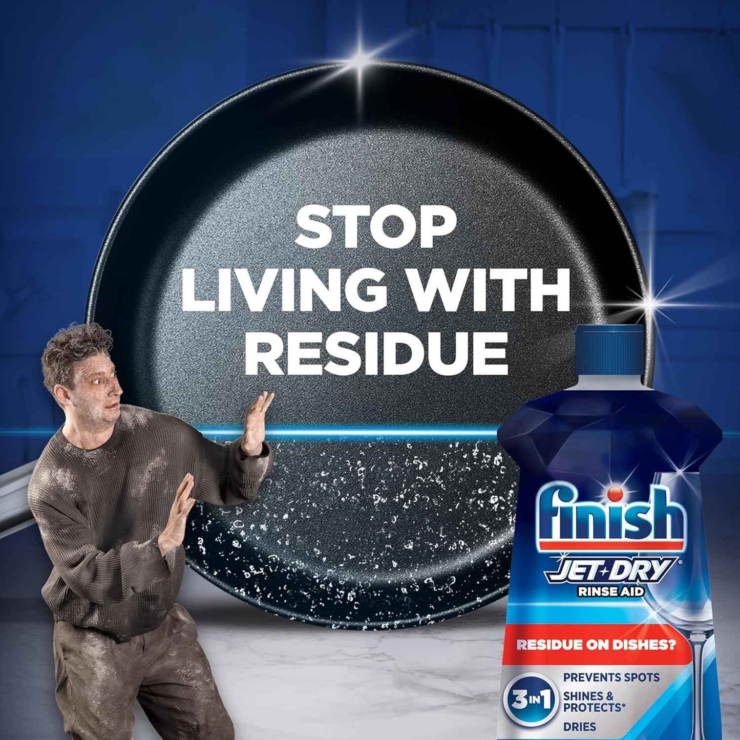 Finish Jet-Dry Dishwasher Rinse Aid, Compatible with Dishwasher Detergent, Prevents Spots & Residues, Dries, Shine & Protects
