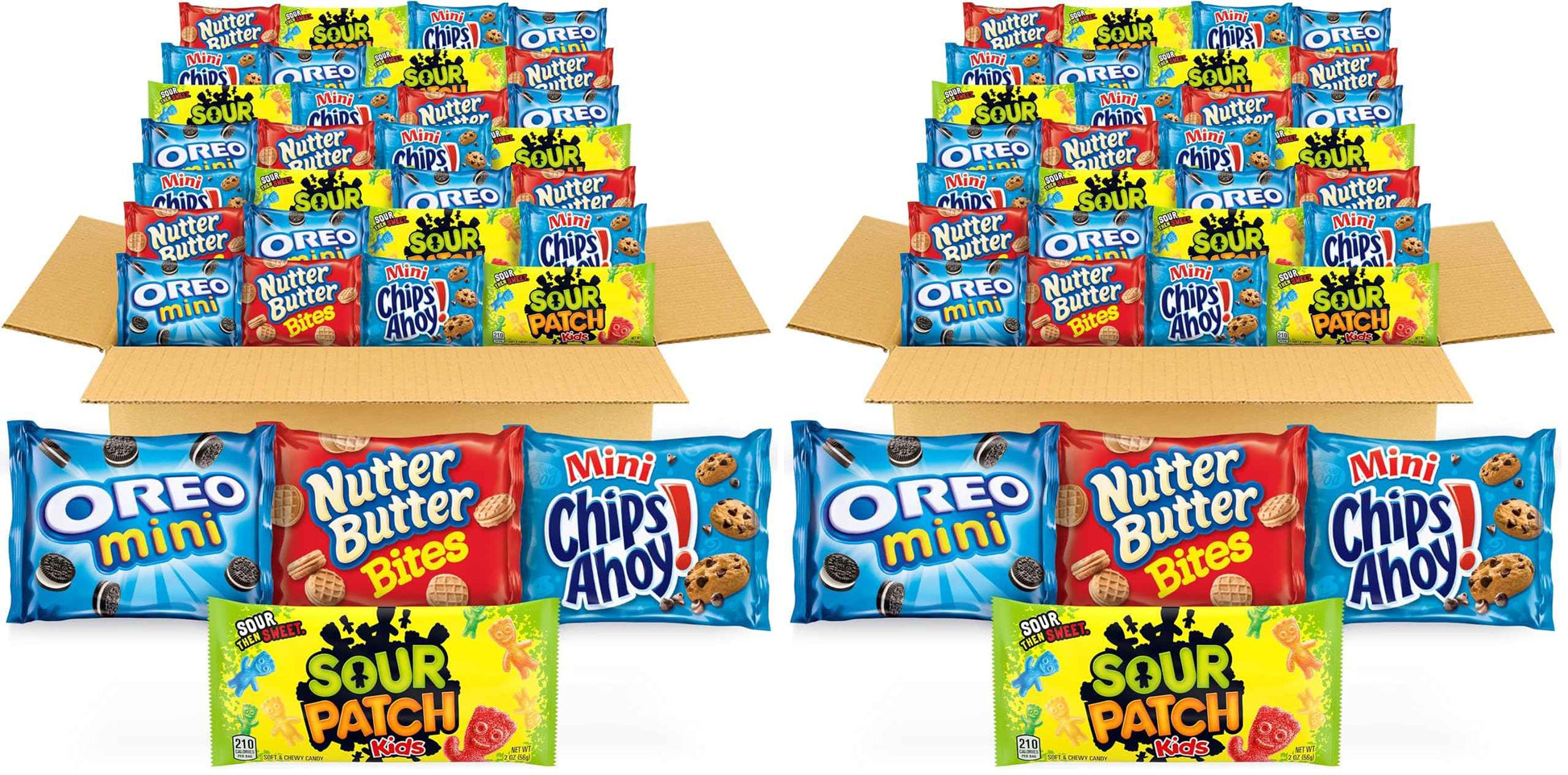 OREO Mini Cookies, CHIPS AHOY! Mini Cookies, SOUR PATCH KIDS Candy & Nutter Butter Bites & Candy Variety Pack, 32 Snack Packs