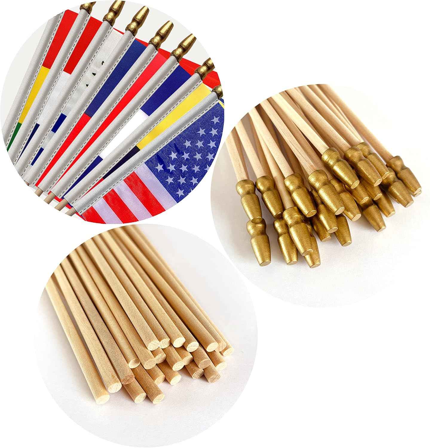 100 Countries International World Flags on Wooden Stick Small Mini Hand Held Flags for Sports Events,International Festival,5x8 Inch