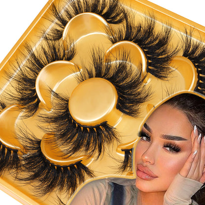 Lashes Mink False Eyelashes Fluffy Wispy Eye Lashes 20MM Long Thick Dramatic Volume Fake Lashes by Focipeysa