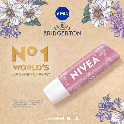 NIVEA_Rose_Meringue_Lip_Balm,_Nourishing_Lip_Care,_Bridgerton_Limited_Edition_Moisturizing_Lip_Balm_with_Shea_Butter,_3-in-1_Moisture,_Repair_and_Nourish,_0.17_Oz_Stick
