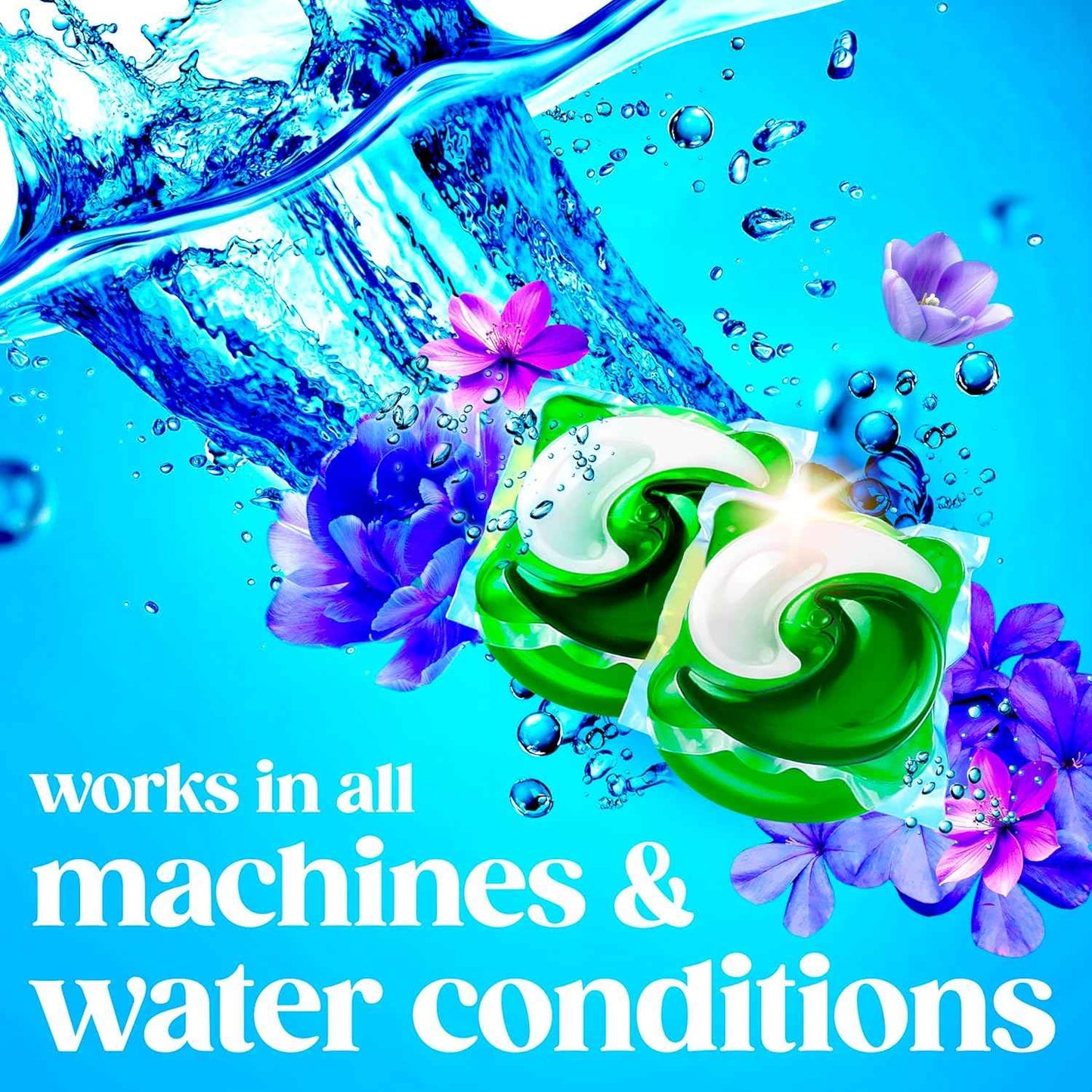 Gain Flings Liquid Washing Detergent Pacs with Odor Defense + Color Guard, Moonlight Breeze Scent, 4-In-1 Liquid Laundry Detergent Pods, Clean & Fresh