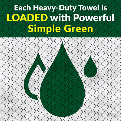 Simple Green Professional Grade Heavy-Duty Cleaning and Degreasing Towels, All-Purpose Cleaning Wipes, 75 count