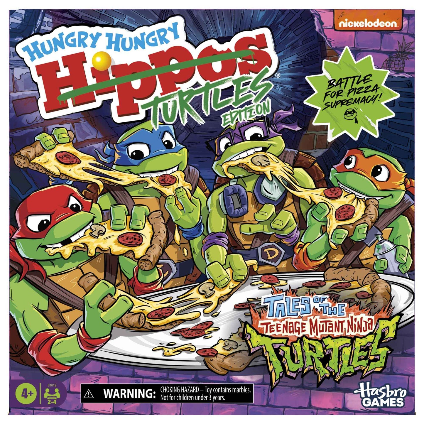 Hungry Hungry Hippos: Teenage Mutant Ninja Turtles Edition Game | Ages 4 and Up | 2 to 4 Players | Kids Board Games | Gifts for Preschoolers | Easter Gifts for Boys and Girls (Amazon Exclusive)