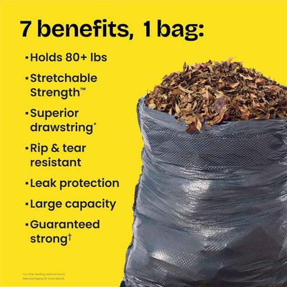Glad Large 30 Gallon Trash Bags, Unscented Heavy Duty Garbage Bags, Forceflex with Drawstring