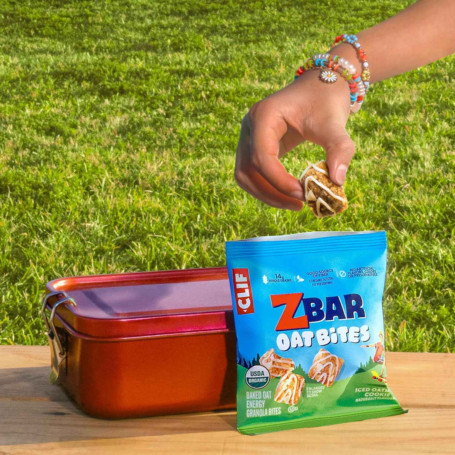 Zbar Oat Bites - Baked Oat Energy Granola Bites - USDA Organic Snacks for Kids - 14g Whole Grains (6 Snack Packs)