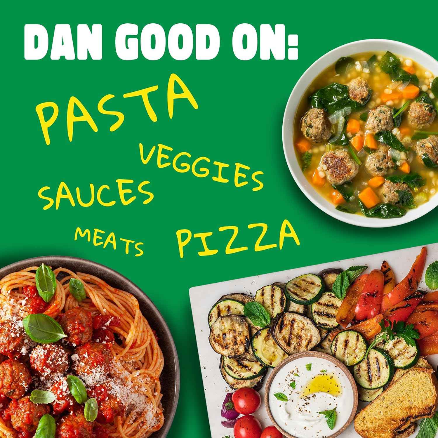 Dan-O's, 1.7 oz Bottle, 2 Pack, for Pasta, Pizza, Salad, Veggies and More, Sugar Free, Zero Calorie, Use this Spice Blend to Craft Meatballs or Pasta Sauce