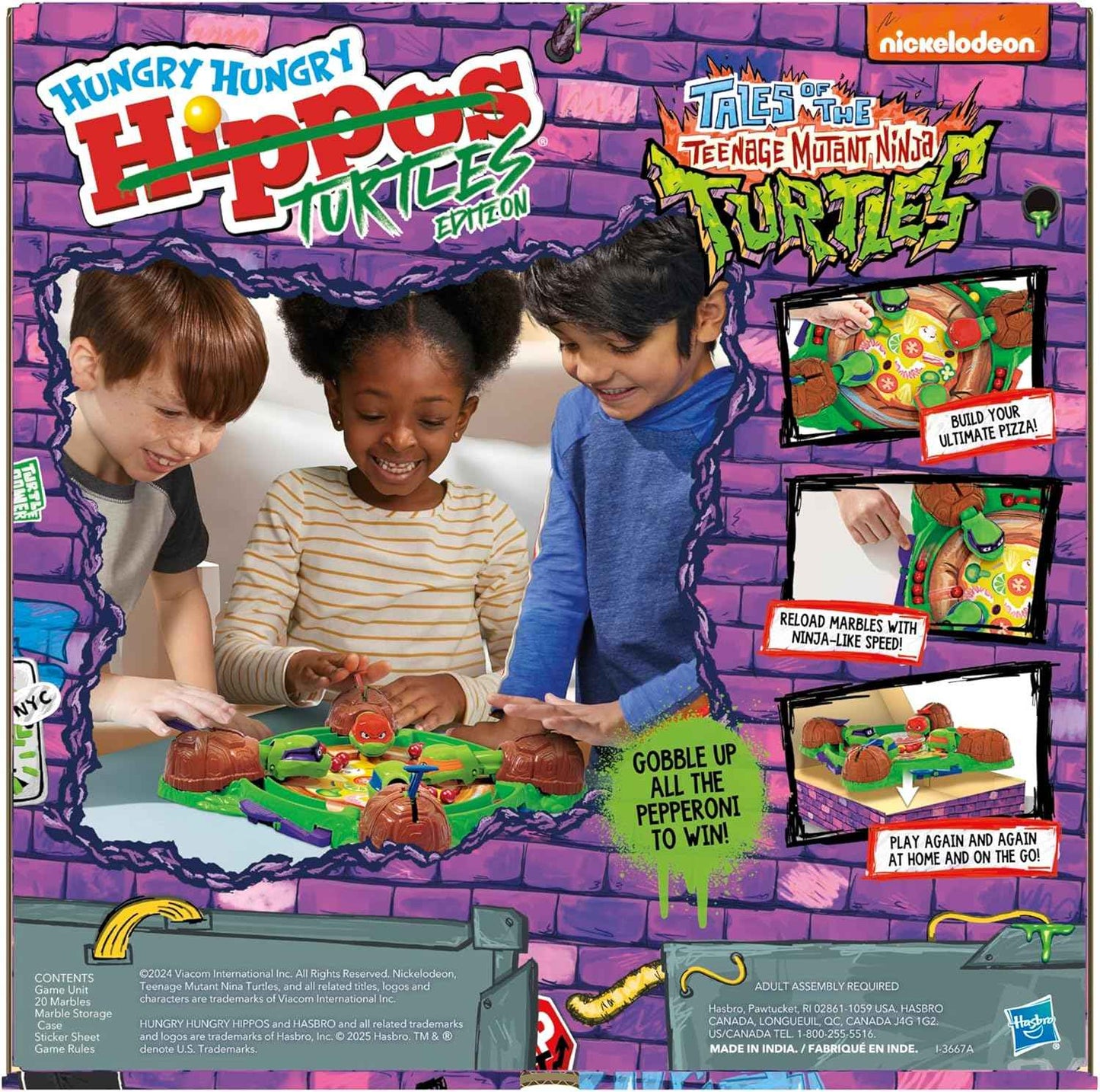 Hungry Hungry Hippos: Teenage Mutant Ninja Turtles Edition Game | Ages 4 and Up | 2 to 4 Players | Kids Board Games | Gifts for Preschoolers | Easter Gifts for Boys and Girls (Amazon Exclusive)
