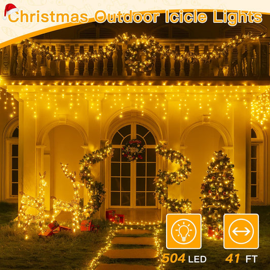 Ollny_Icicle_Lights_for_Outside_504LED_41FT,_Warm_White_Christmas_Light_with_Remote_8Modes_Timers_Waterproof,_Plug_in_Connectable_Hanging_Lights_for_Outdoor_Indoor_House_Roof_Holiday