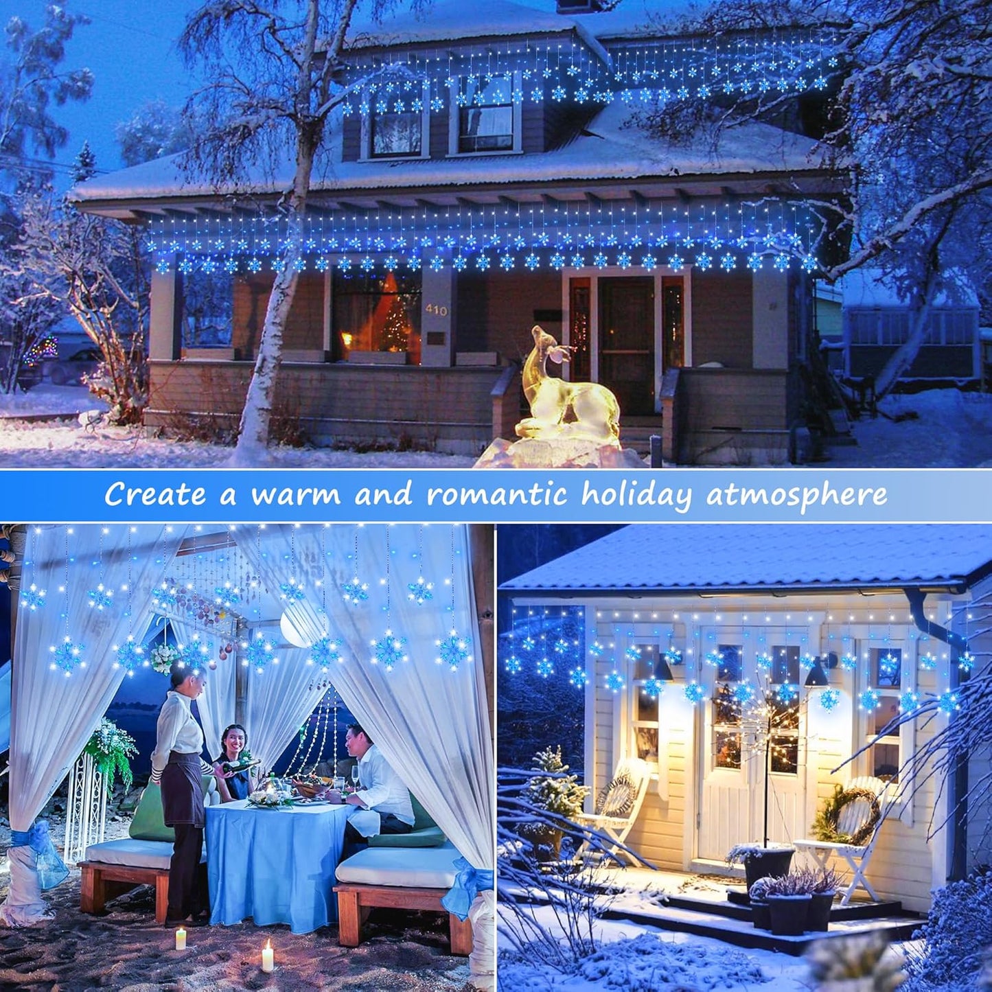 Christmas_Snowflake_Icicle_Lights,6.5ft_144LED_Curtain_Lights_with_12_Drops,Timer_8_Modes_Connectable,Waterproof_Fairy_Light_for_Eaves,_Garden,_Indoor_Outdoor_Xmas_Decoration_(Blue_White)