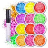 Fairy Tears Chunky Holographic Body Glitter I 16 Colors + Glitter Glue for Face Glitter Makeup, Hair, Eye & Fine Glitter Eyeshadow