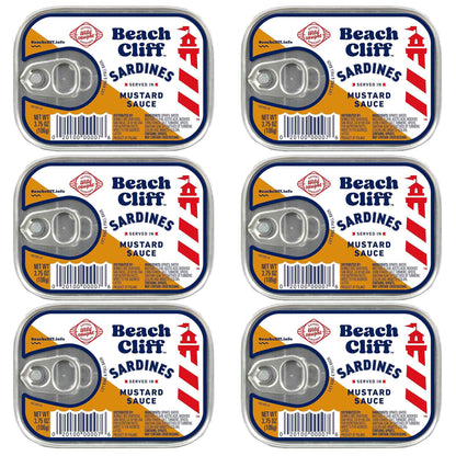 Beach Cliff Wild Caught Sardines, 3.75 oz Can - 13g Protein per Serving - Gluten Free, Keto Friendly - Great for Pasta & Seafood Recipes