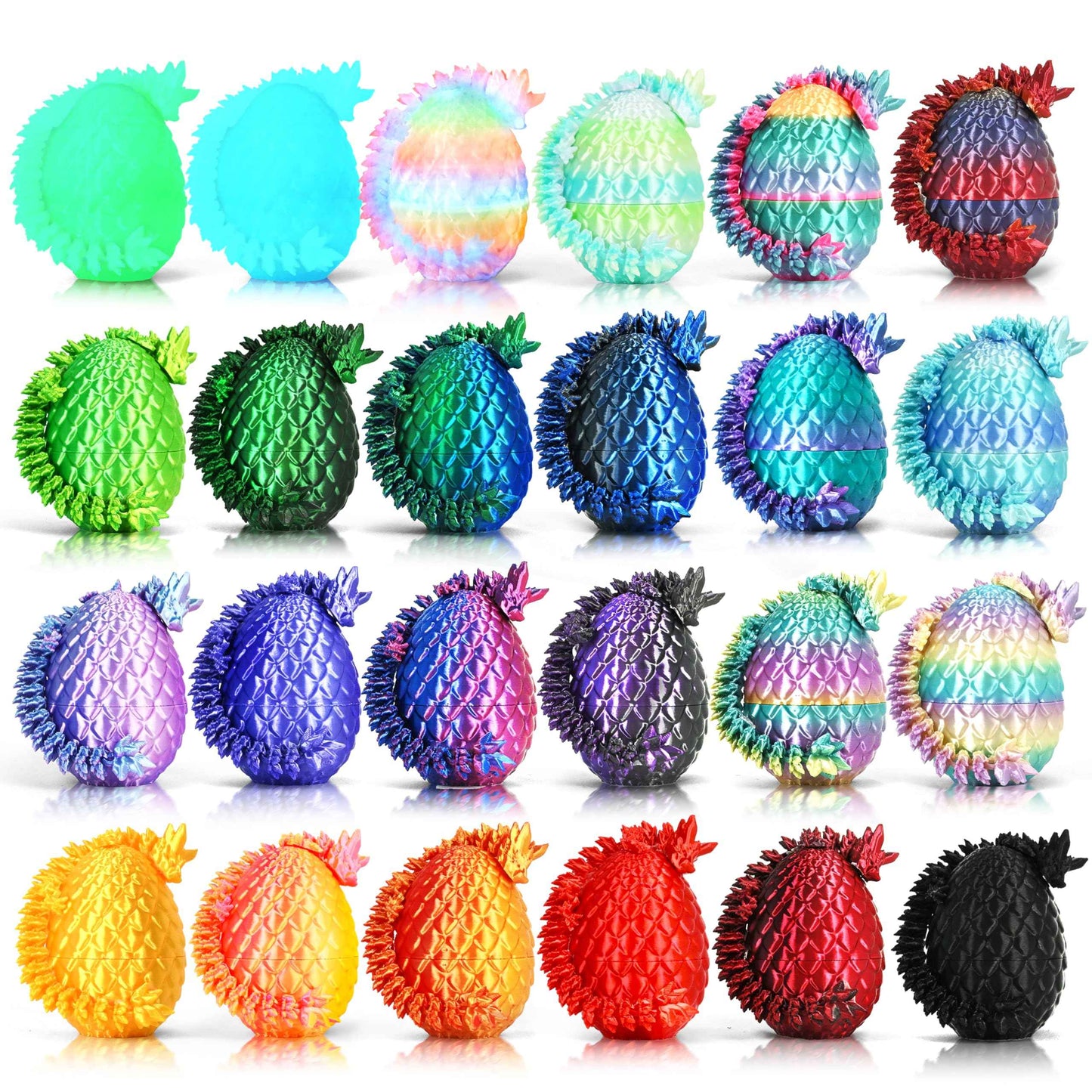 Easter 3D Printed Dragon Eggs, Prefilled Easter Dragon Egg with Dragon Toy for Basket Stuffers, Goodie Bag Fillers, Easter Egg Hunt, Unique Easter Basket Essentials for Kids