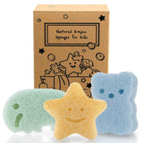 myHomeBody Konjac Sponge for Bathing, Cute Shapes Natural Bath Sponges for Infants, Toddler Bath Time, Natural and Safe Plant-Based Toys