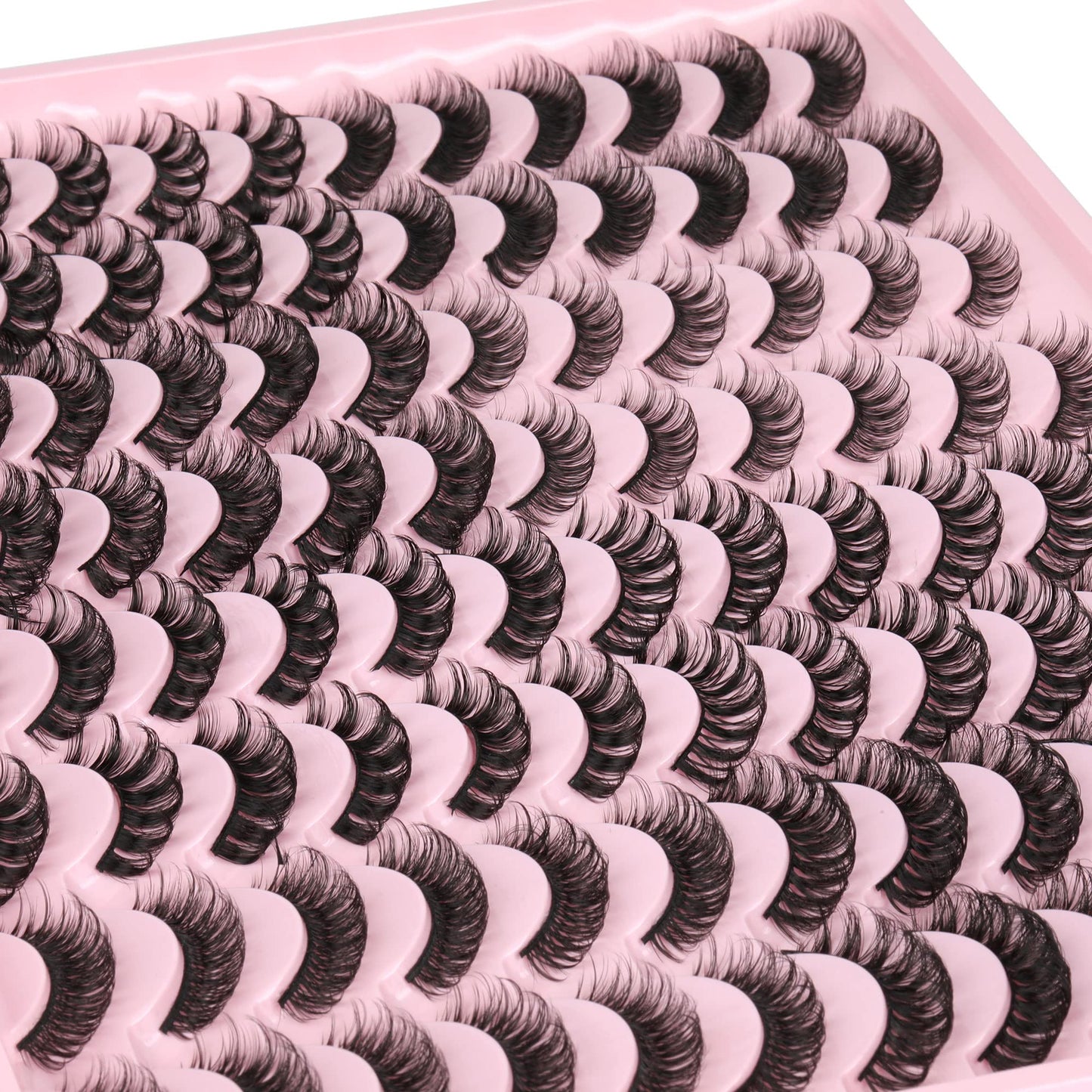 ALICE Eyelashes Natural Look Russian Volume Strip Lashes 48 Pairs Bulk Pack 8 Styles Mixed DD Curl Wispy Faux Mink Lashes