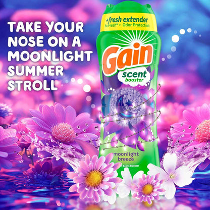 Gain In-Wash Laundry Scent Booster Beads, Moonlight Breeze Scent, Fresh Extender + Odor Protection