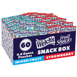 Welch's Fruit Snacks, Mixed Fruit & Strawberry Snack Box, Gluten Free, 0.8oz Snack Packs