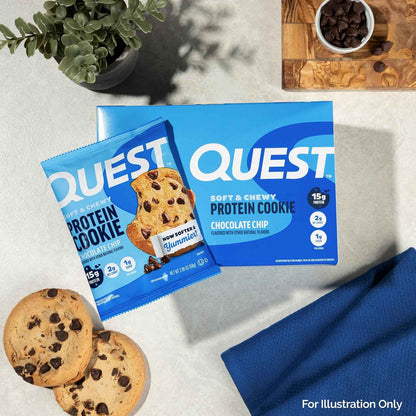 Quest Nutrition Protein Cookie, 15g Protein, 1g Sugar, 2g Net Carbs, Keto Friendly, High Protein, Low Carb; 12 Count