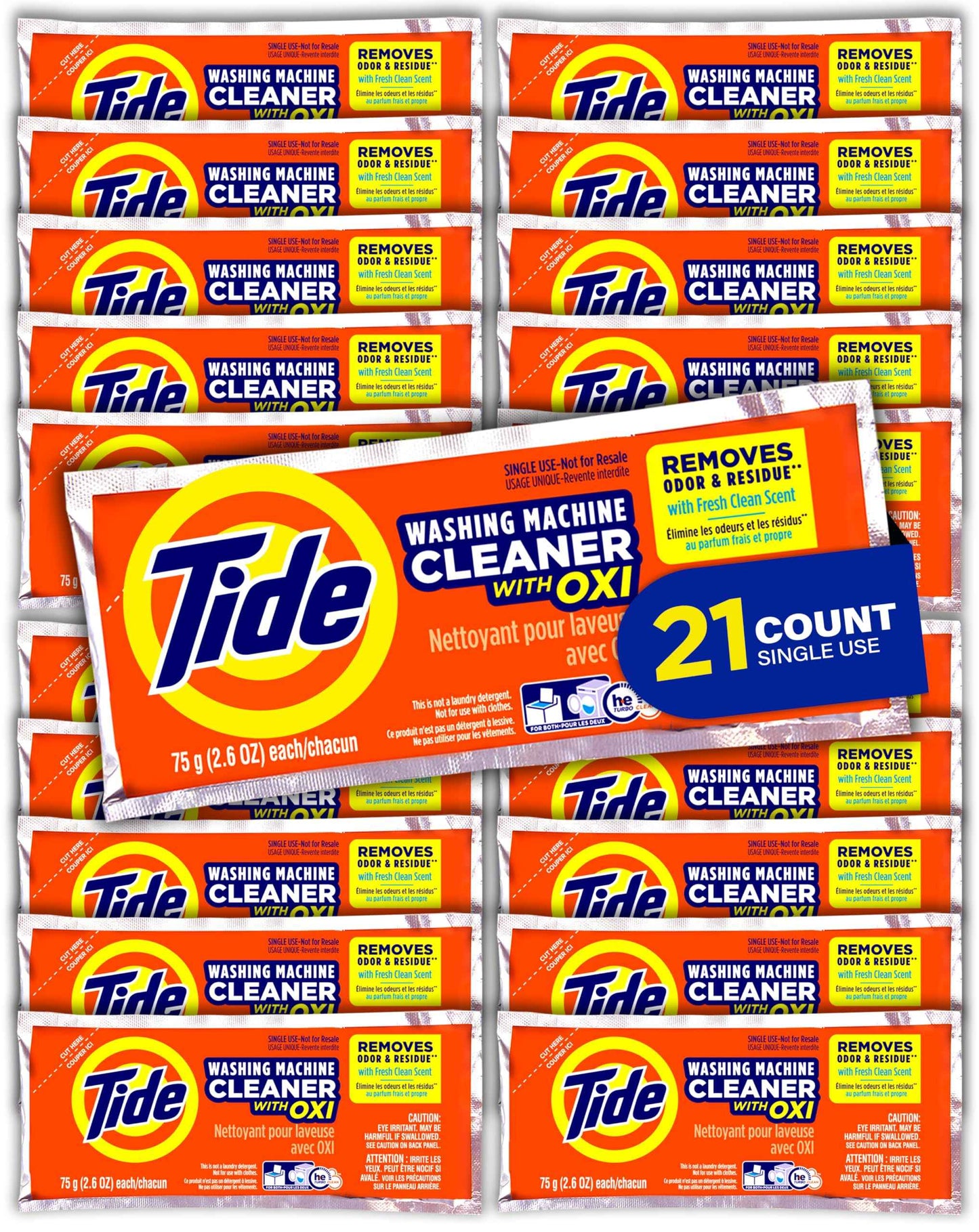 Washing Machine Cleaner by Tide, Washer Machine Cleaner with Oxi for Front and Top Loader Washer Machines, Deep Cleaning Residue & Odor Eliminator, 7 Month Supply