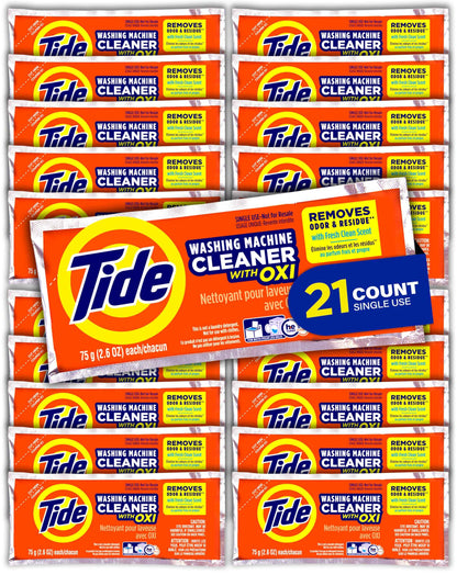 Washing Machine Cleaner by Tide, Washer Machine Cleaner with Oxi for Front and Top Loader Washer Machines, Deep Cleaning Residue & Odor Eliminator, 7 Month Supply