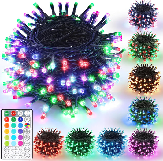 iBaycon_Color_Changing_Christmas_Lights,_66FT_200_LED_RGB_Christmas_String_Lights_Outdoor,_Fairy_Twinkle_Tree_Lights_with_Remote_Timer_Plug_in_for_Xmas_Room_Indoor_Party_Holiday_Decorations