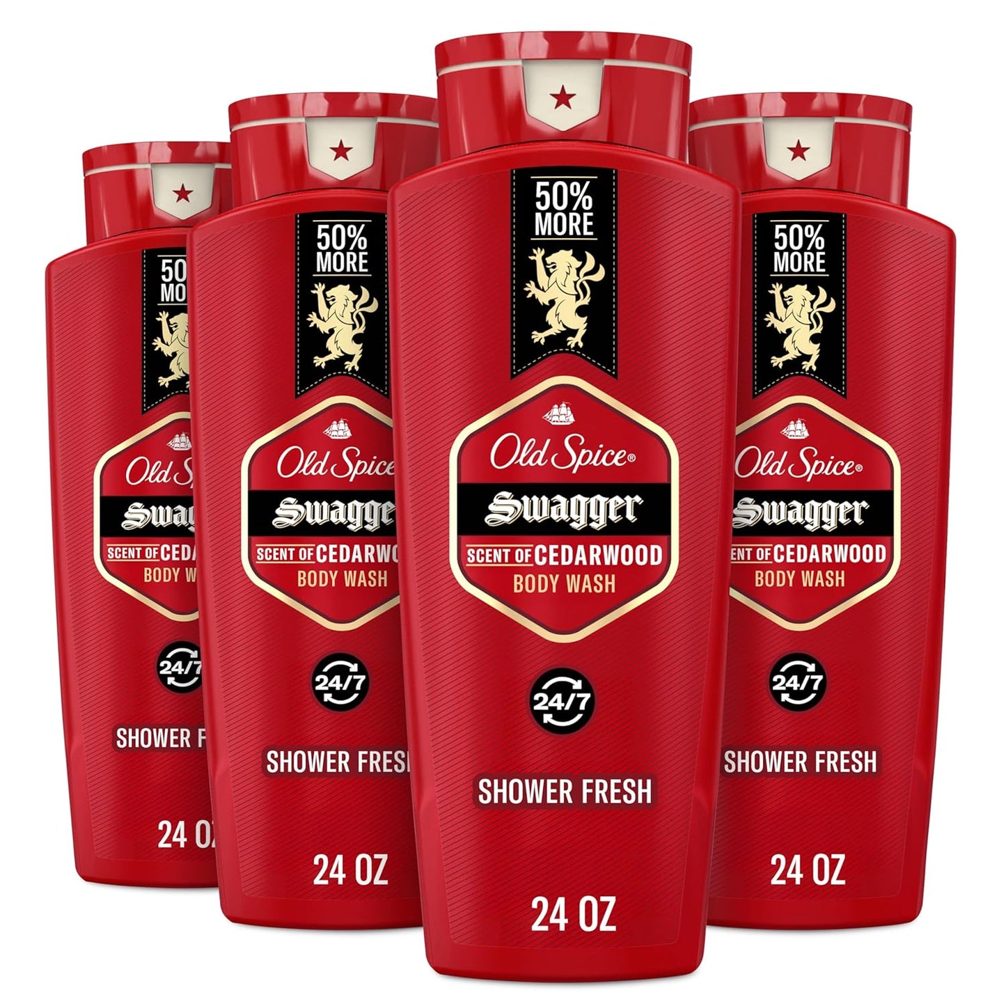 Old_Spice_Refreshing_Body_Wash_for_Men,_3X_Defense,_24/7_Shower_Fresh_with_Long_Lasting_Scent,_Red_Collection,_Swagger_with_Cedarwood_Scent,_24_oz_(Pack_of_4)